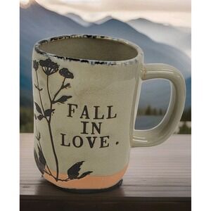 NEW Rae Dunn "FALL IN‎ LOVE" Fall Floral Speckled Rim Coffee Mug